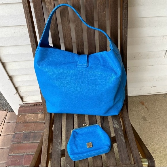 Dooney & Bourke Belvedere Logo Lock shoulder bag w Matching Coin Purse NEW - Picture 2 of 8